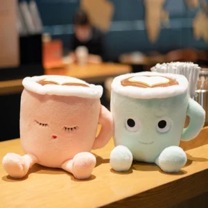 Cute Fluffy Coffee Cup Plush – Latte & Matcha Plushie Gifts